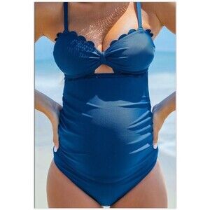 Cupshe Women’s Sweetheart Cutout Maternity Swim Tankini Top Size XL - NWT